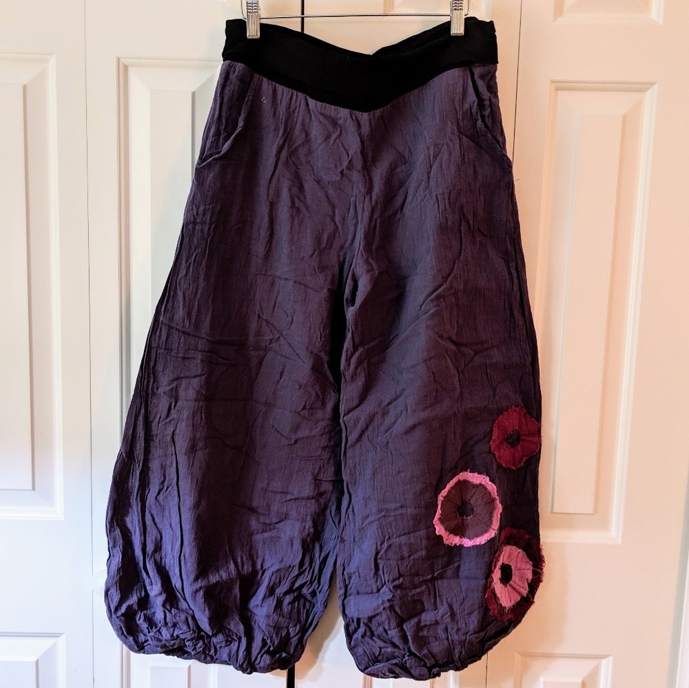 One size Purple cotton harem style pants